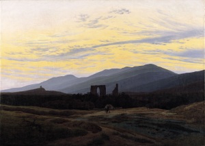 Cloister Ruin Eldena and the Riesengebirge (Mountains), 1830-35 (Pommersches Landesmuseum